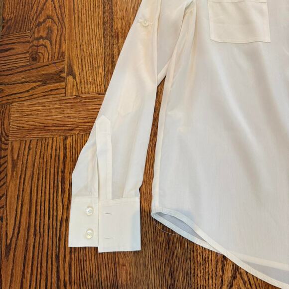 Cream DKNY button up silk blouse - Picture 5 of 8